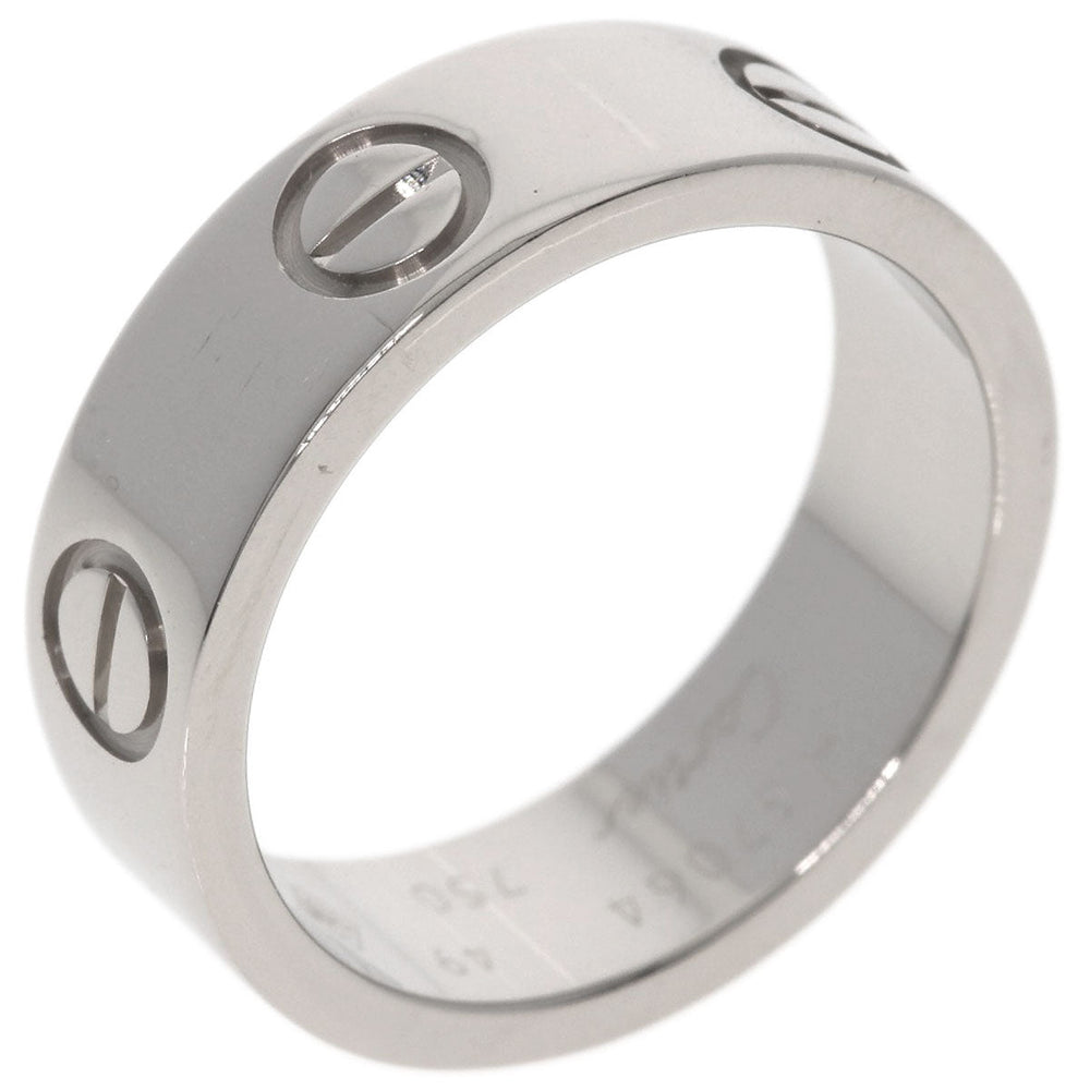 CARTIER Ring K18WG Silver Love Ring #49 Women Used Authentic