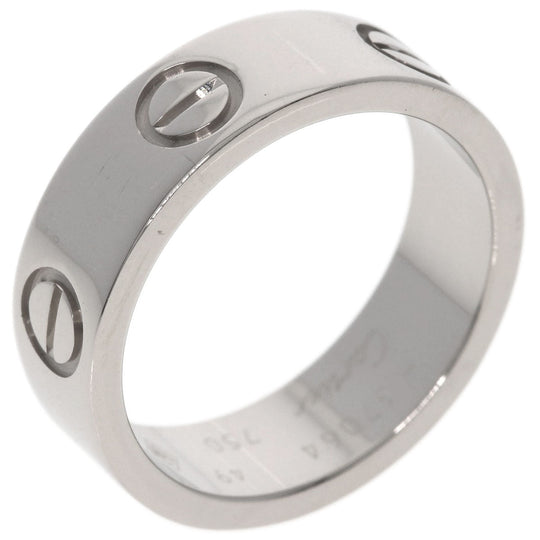 CARTIER Ring K18WG Silver Love Ring #49 Women Used Authentic