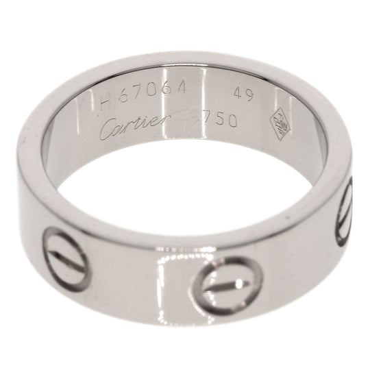CARTIER Ring K18WG Silver Love Ring #49 Women Used Authentic