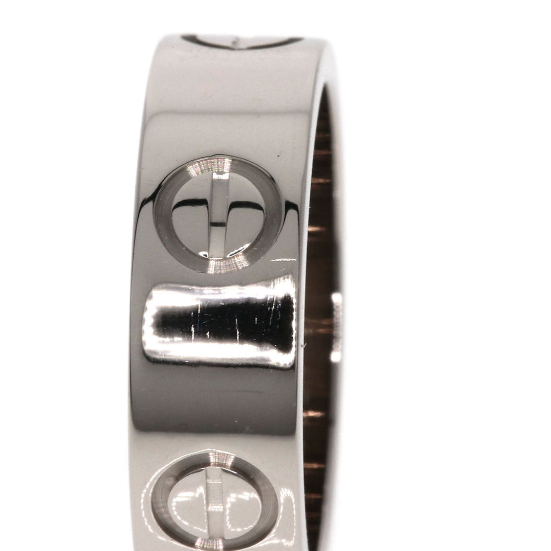 CARTIER Ring K18WG Silver Love Ring #49 Women Used Authentic