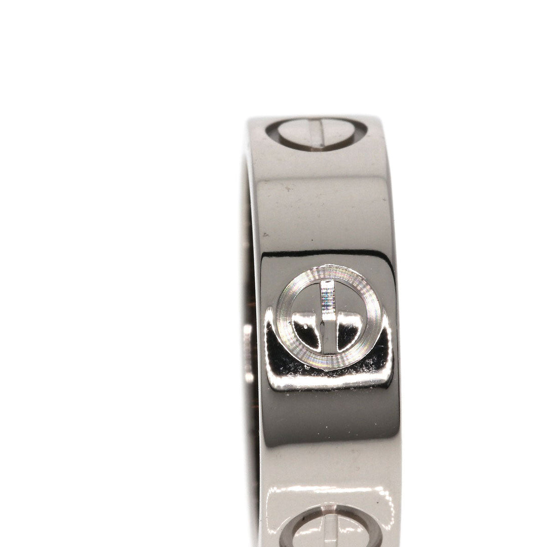 CARTIER Ring K18WG Silver Love Ring #49 Women Used Authentic