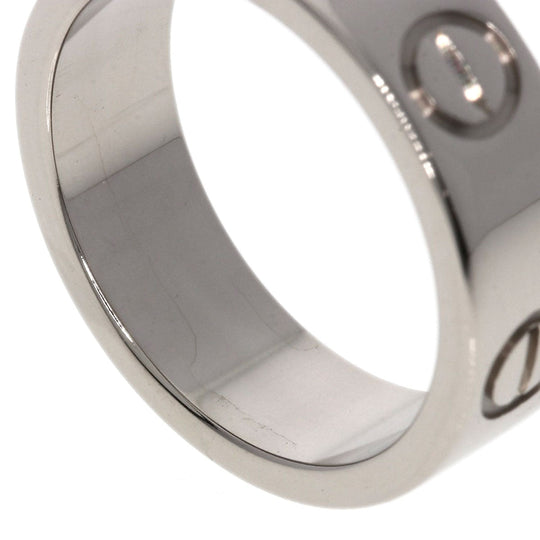 CARTIER Ring K18WG Silver Love Ring #49 Women Used Authentic