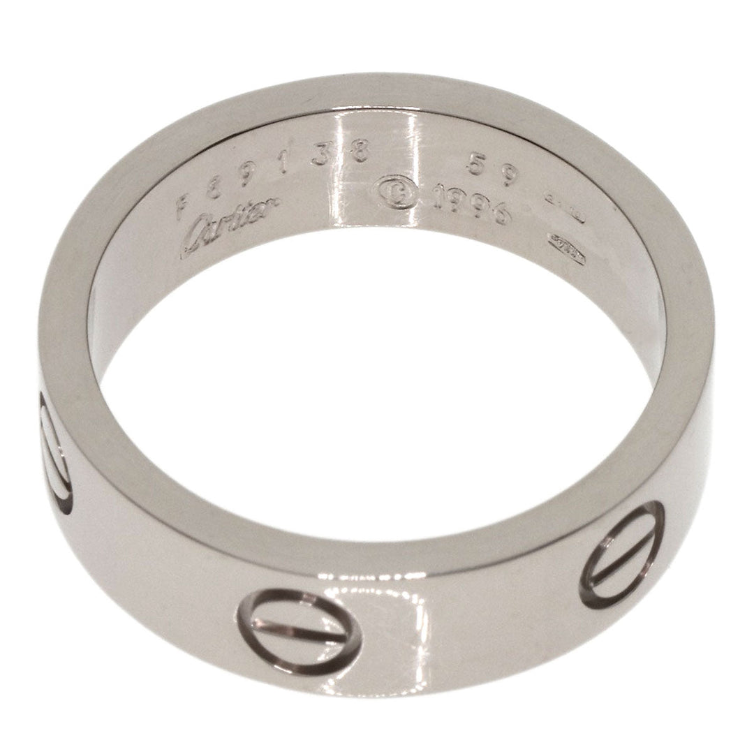 CARTIER Ring K18WG Silver Love Ring #59 unisex(Unisex) Used Authentic