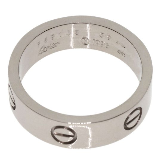 CARTIER Ring K18WG Silver Love Ring #59 unisex(Unisex) Used Authentic