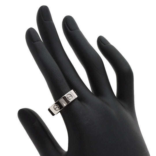 CARTIER Ring K18WG Silver Love Ring #59 unisex(Unisex) Used Authentic