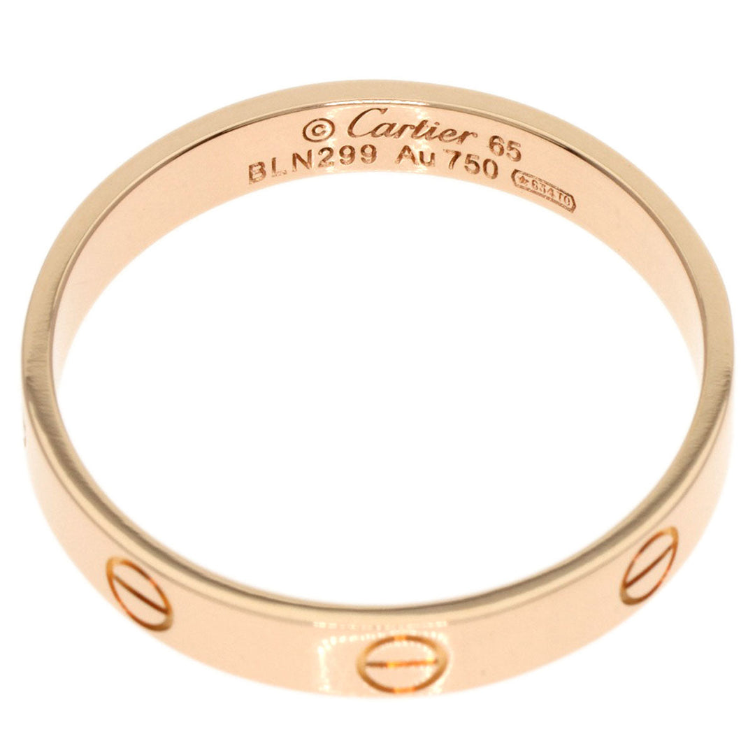 CARTIER Ring 18K Pink Gold gold Mini love ring #65 unisex(Unisex) Used Authentic