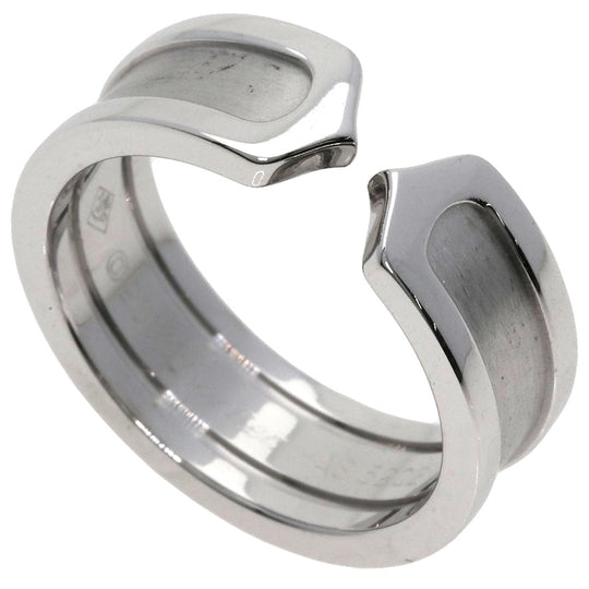 CARTIER Ring K18WG Silver C2 ring # 52 Women Used Authentic