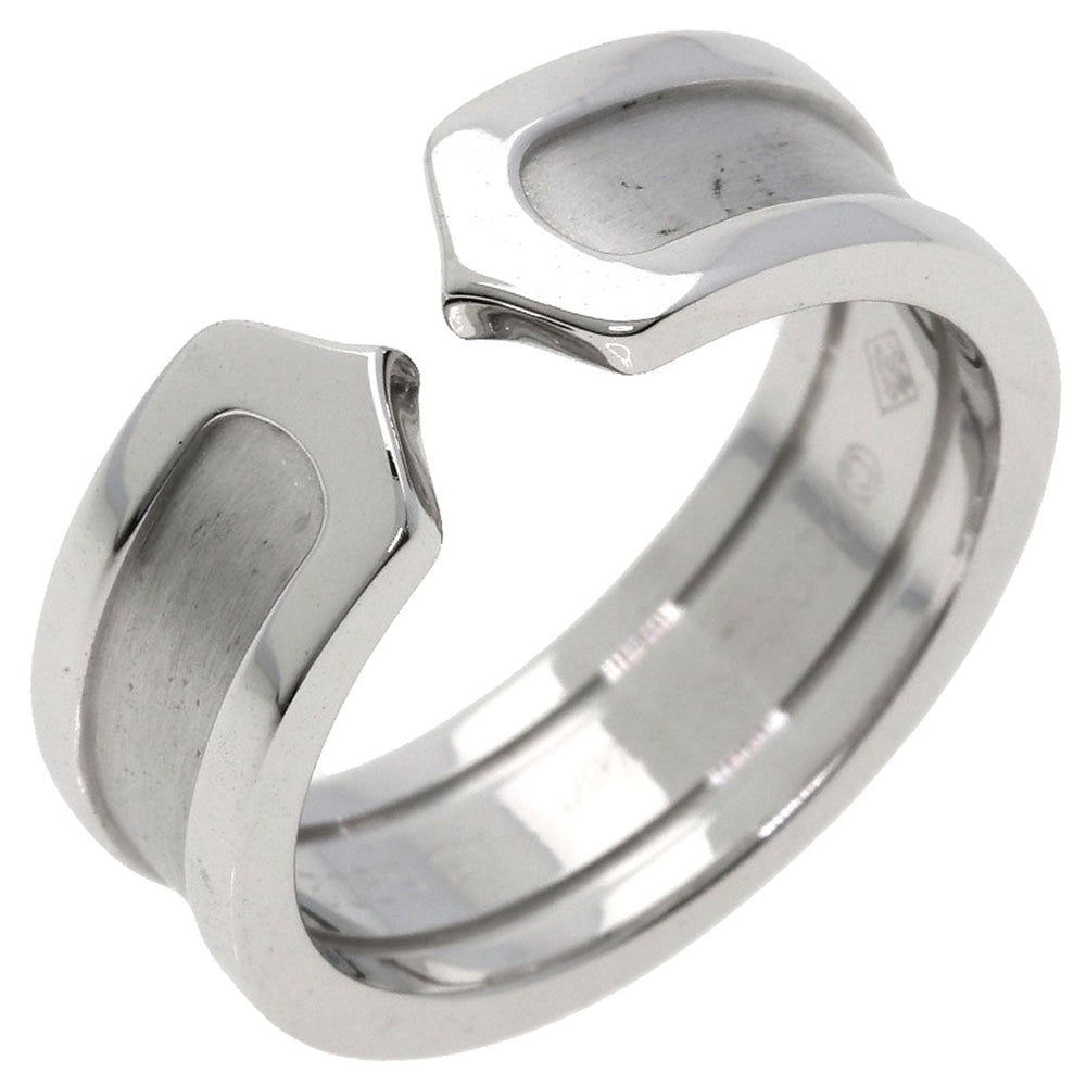 CARTIER Ring K18WG Silver C2 ring # 52 Women Used Authentic