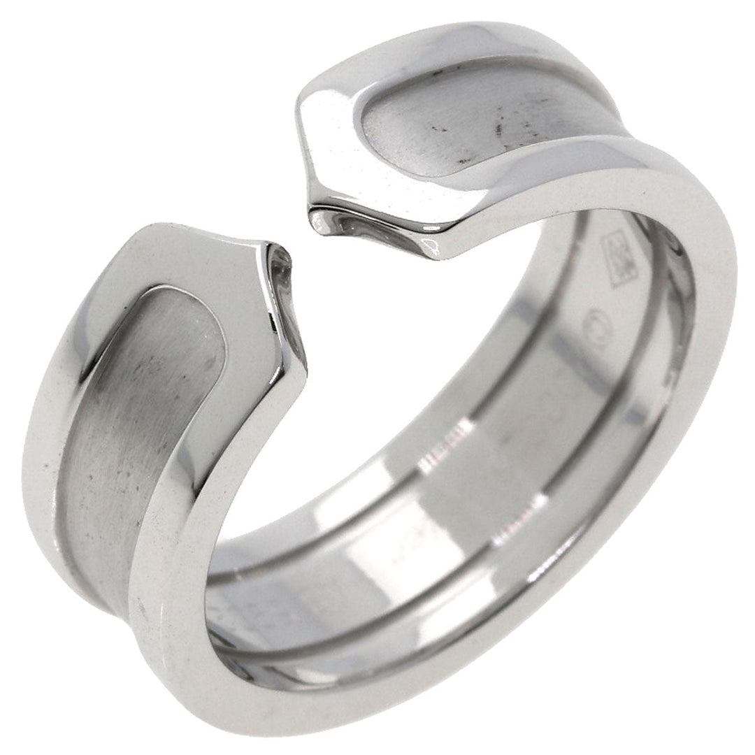 CARTIER Ring K18WG Silver C2 ring # 52 Women Used Authentic