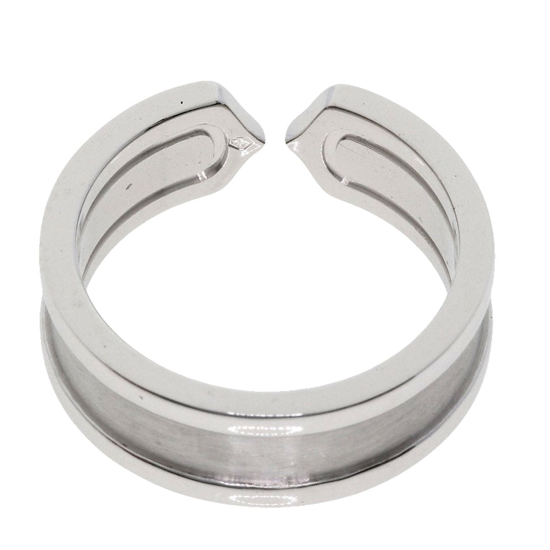 CARTIER Ring K18WG Silver C2 ring # 52 Women Used Authentic