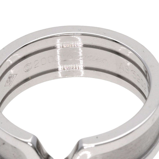 CARTIER Ring K18WG Silver C2 ring # 52 Women Used Authentic
