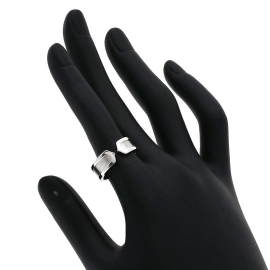 CARTIER Ring K18WG Silver C2 ring # 52 Women Used Authentic
