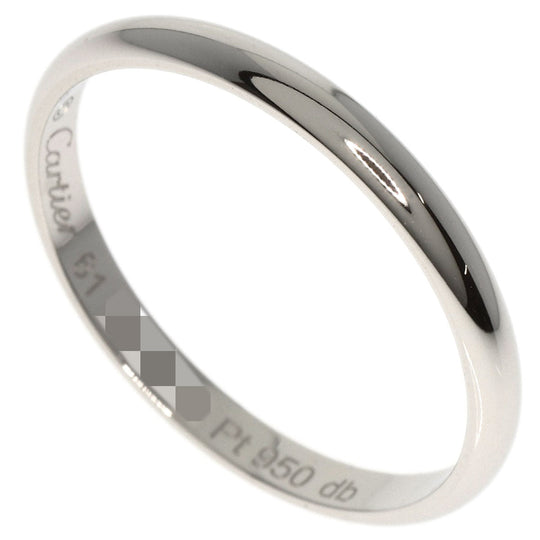 CARTIER Ring PT950 Silver Classic Wedding #61 Women Used Authentic