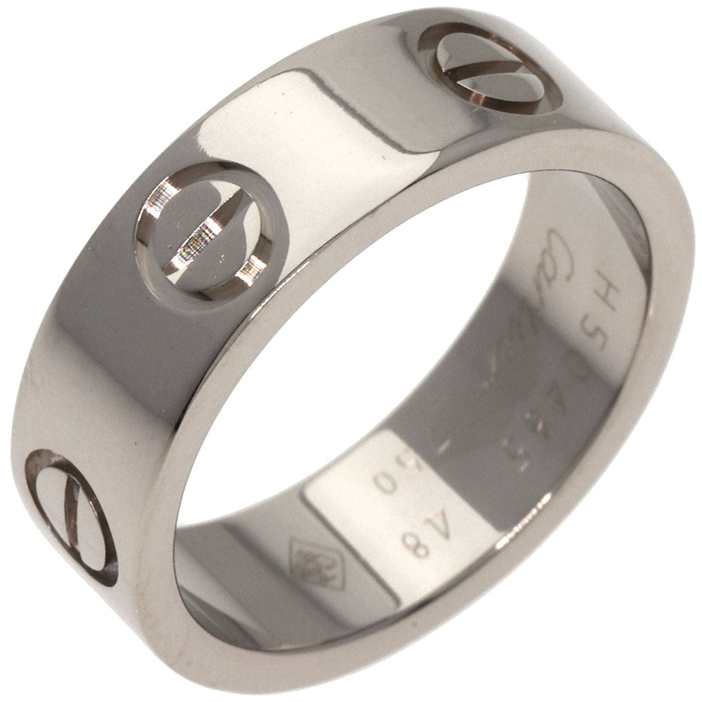 CARTIER Ring K18WG Silver Love Ring #48 Women Used Authentic
