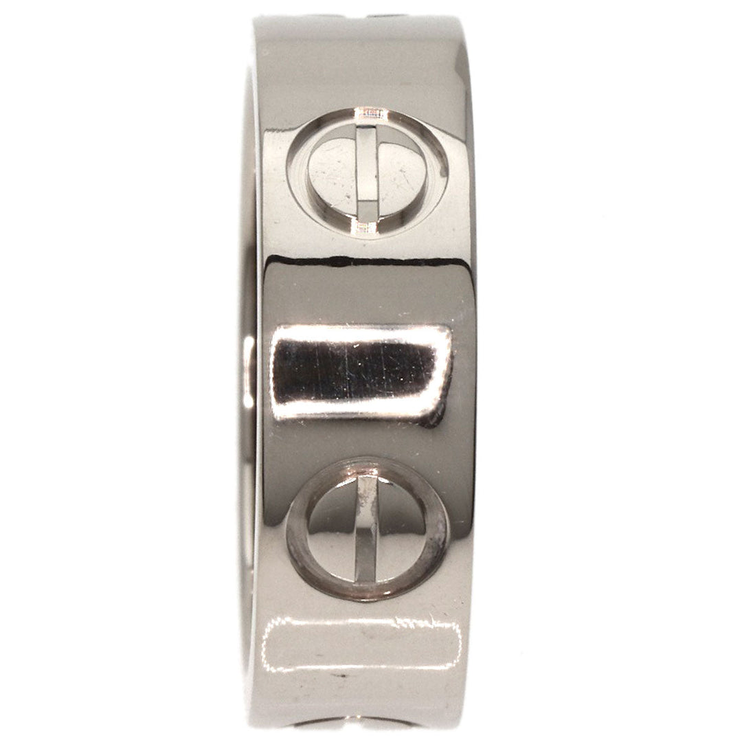 CARTIER Ring K18WG Silver Love Ring #48 Women Used Authentic
