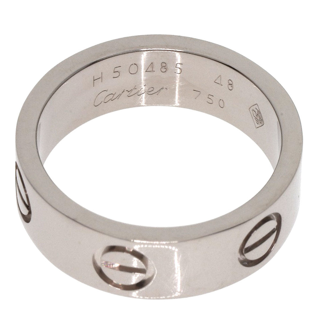 CARTIER Ring K18WG Silver Love Ring #48 Women Used Authentic