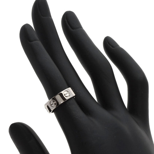 CARTIER Ring K18WG Silver Love Ring #48 Women Used Authentic