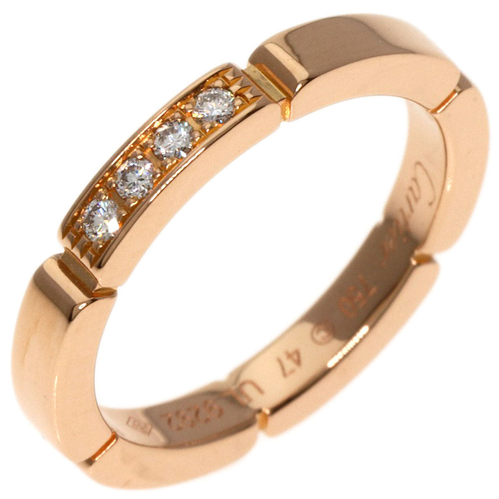 CARTIER Ring 18K Pink Gold gold Maillon PANTHERE Diamond #47 Women Used Authentic