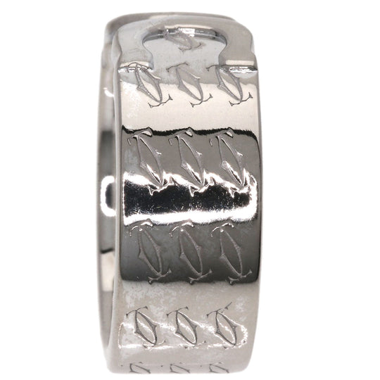 CARTIER Ring K18WG Silver 2C Ring Christmas 2000 #51 Women Used Authentic
