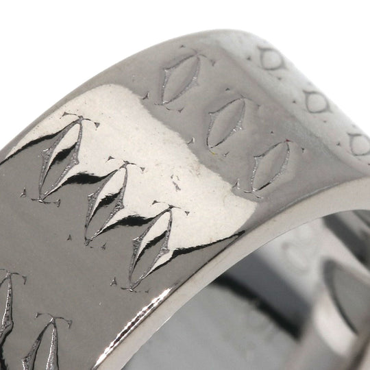 CARTIER Ring K18WG Silver 2C Ring Christmas 2000 #51 Women Used Authentic