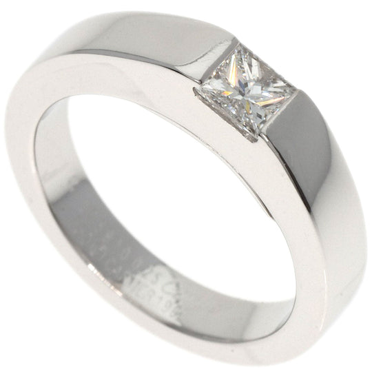 CARTIER Ring K18WG Silver Tank Diamond #44 Women Used Authentic