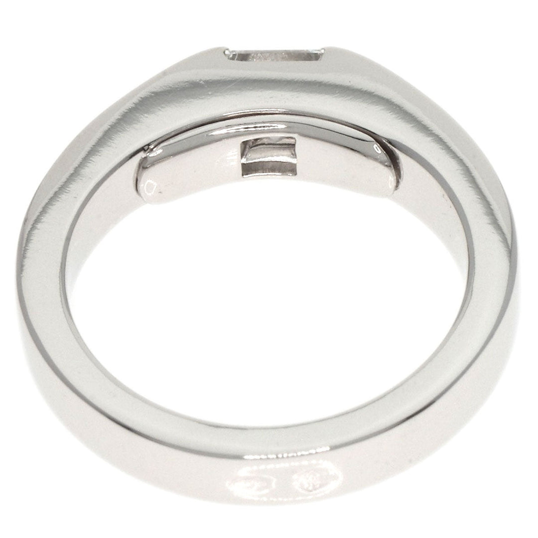 CARTIER Ring K18WG Silver Tank Diamond #44 Women Used Authentic