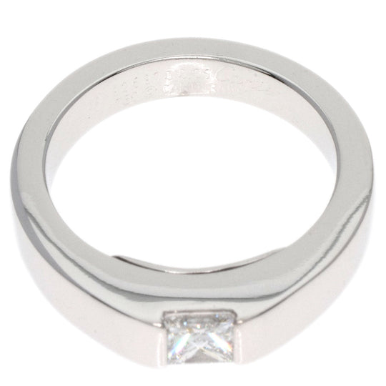 CARTIER Ring K18WG Silver Tank Diamond #44 Women Used Authentic