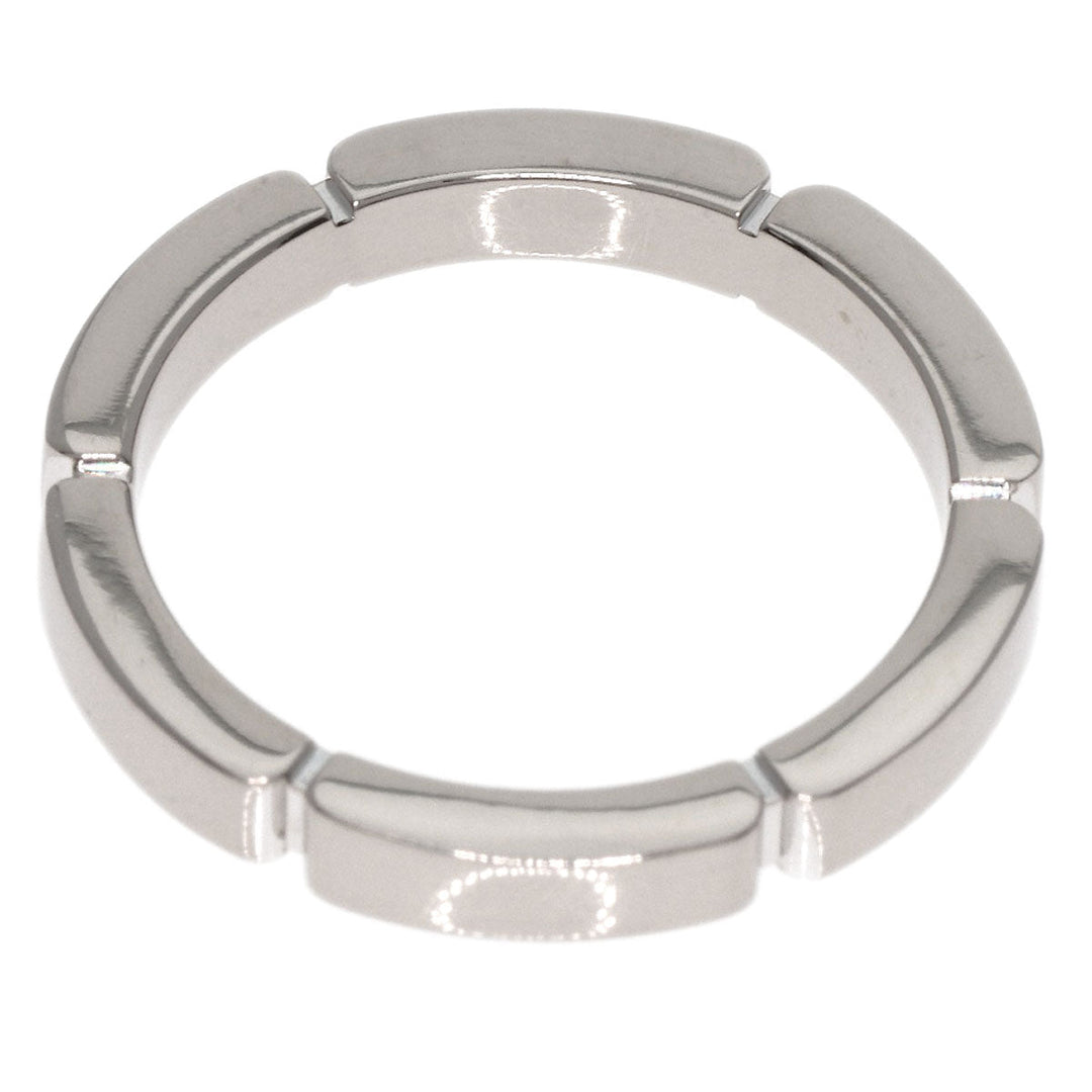 CARTIER Ring K18WG Silver Maillon PANTHERE 4P Diamond #48 Women Used Authentic