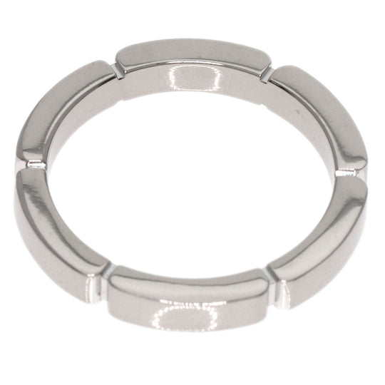 CARTIER Ring K18WG Silver Maillon PANTHERE 4P Diamond #48 Women Used Authentic