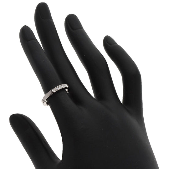 CARTIER Ring K18WG Silver Maillon PANTHERE 4P Diamond #48 Women Used Authentic