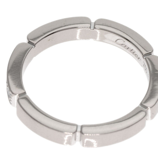 CARTIER Ring K18WG Silver Maillon PANTHERE 4P Diamond #48 Women Used Authentic
