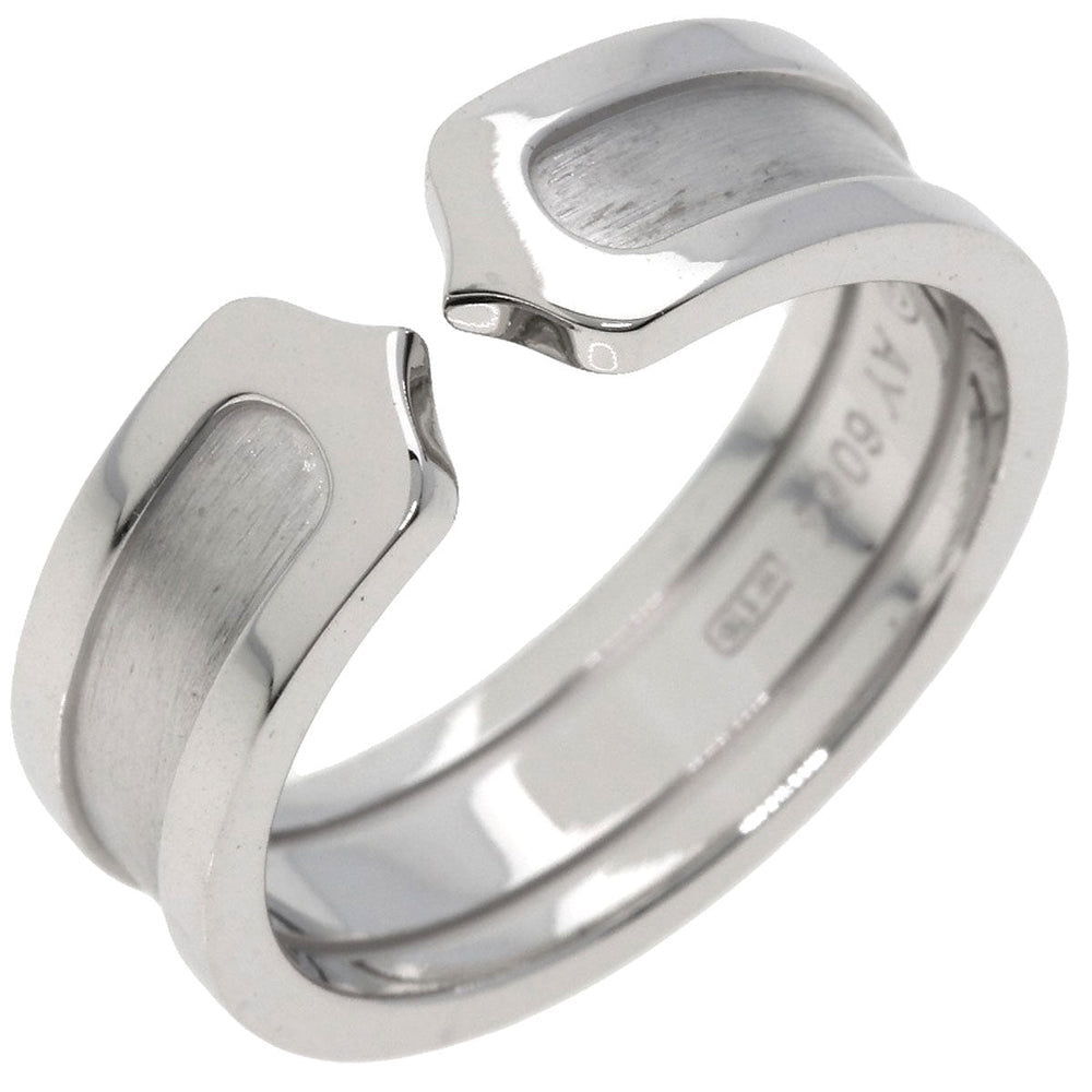 CARTIER Ring K18WG Silver C2 Ring #57 Women Used Authentic