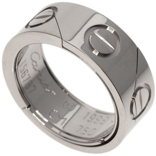 CARTIER Ring K18WG Silver Astro Love Ring 1999 Christmas Limited #49 Women Used Authentic
