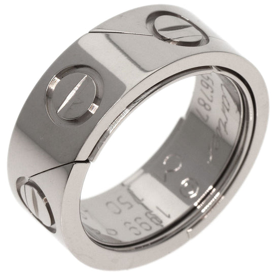 CARTIER Ring K18WG Silver Astro Love Ring 1999 Christmas Limited #49 Women Used Authentic