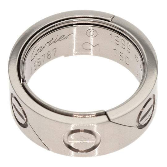CARTIER Ring K18WG Silver Astro Love Ring 1999 Christmas Limited #49 Women Used Authentic