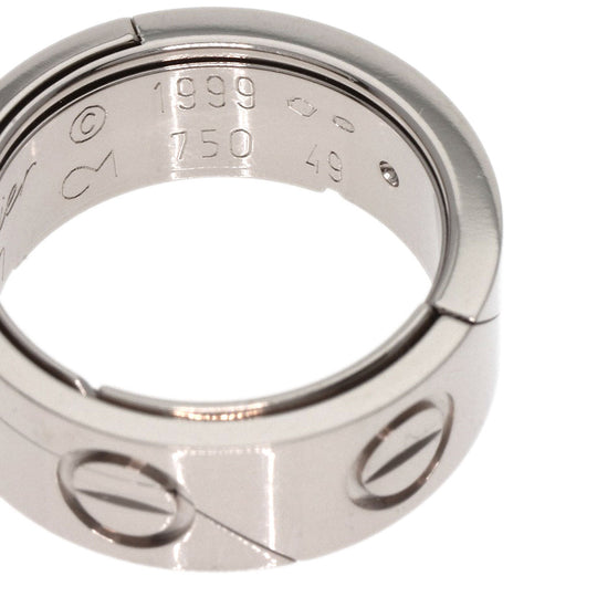 CARTIER Ring K18WG Silver Astro Love Ring 1999 Christmas Limited #49 Women Used Authentic