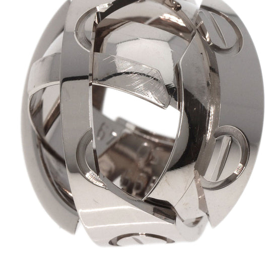 CARTIER Ring K18WG Silver Astro Love Ring 1999 Christmas Limited #49 Women Used Authentic