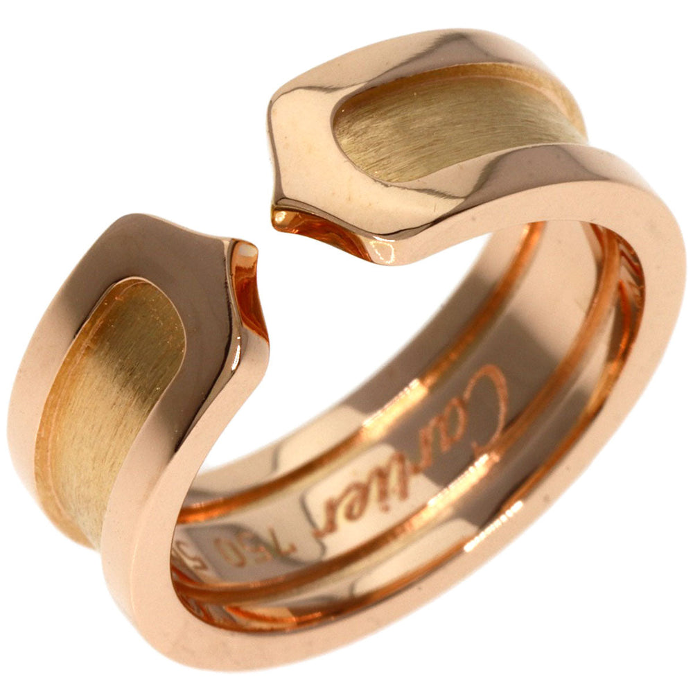 CARTIER Ring 18K Pink Gold gold C2 ring SM #50 Women Used Authentic