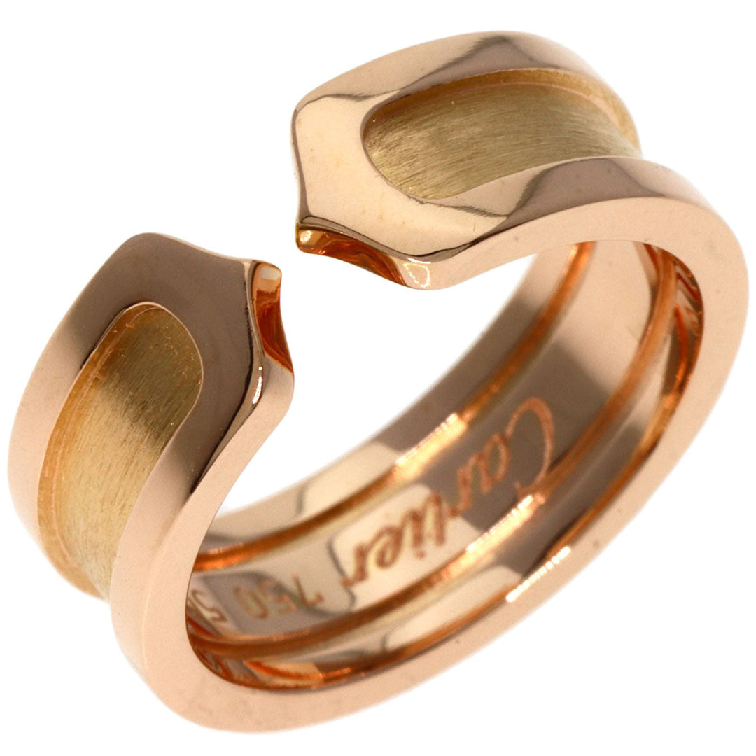 CARTIER Ring 18K Pink Gold gold C2 ring SM #50 Women Used Authentic