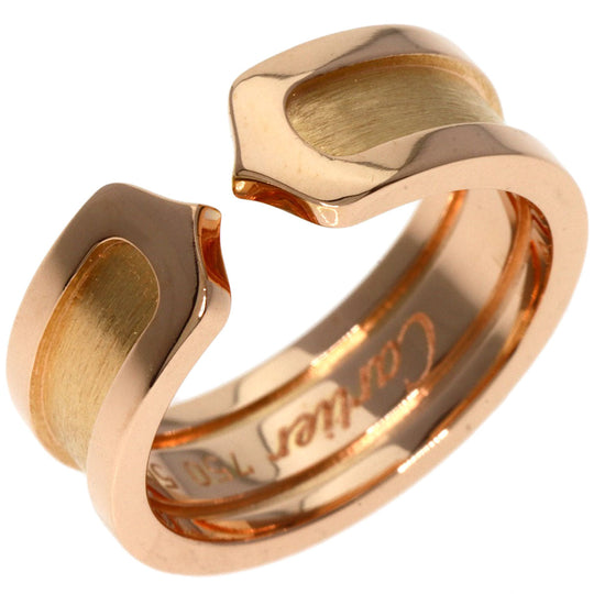CARTIER Ring 18K Pink Gold gold C2 ring SM #50 Women Used Authentic