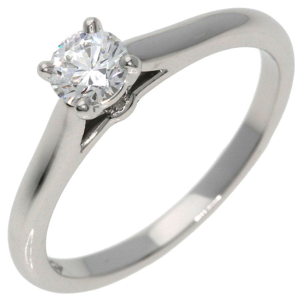CARTIER Ring PT950 Silver Solitaire 1P Diamond #49