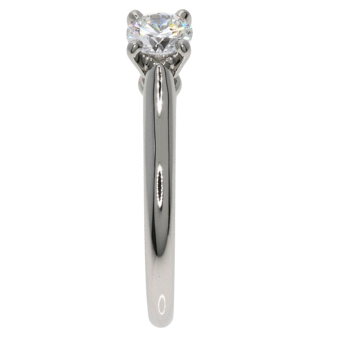 CARTIER Ring PT950 Silver Solitaire 1P Diamond #49