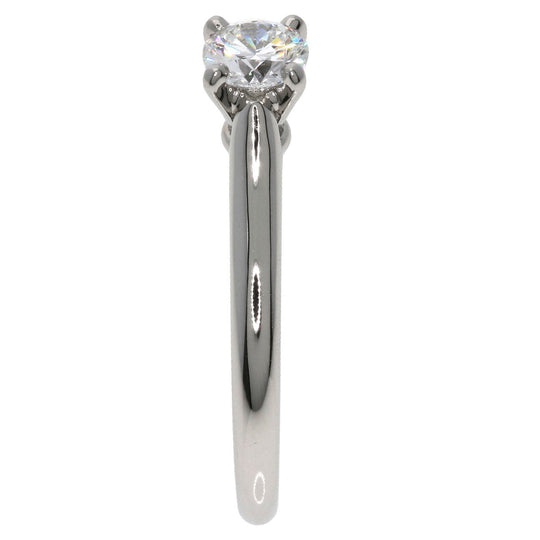 CARTIER Ring PT950 Silver Solitaire 1P Diamond #49