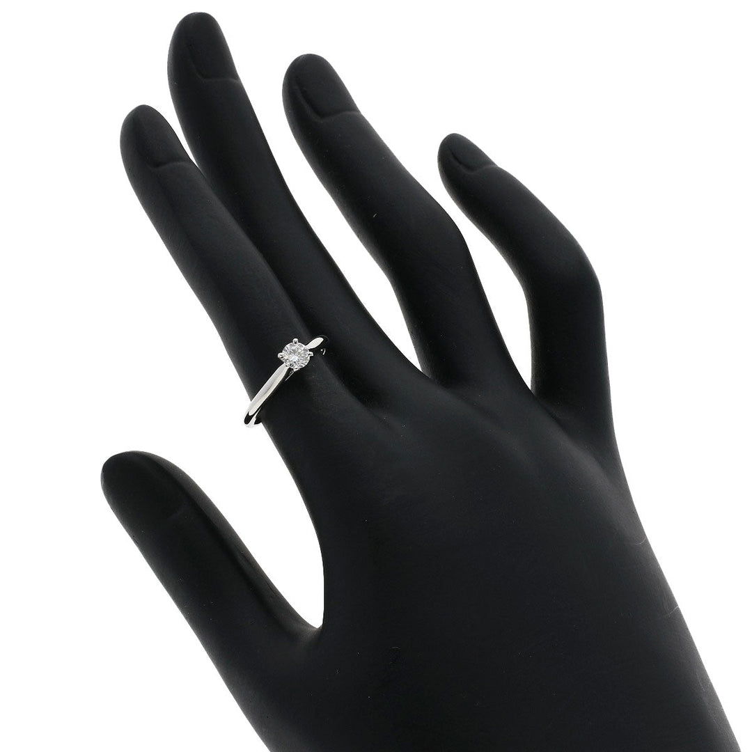 CARTIER Ring PT950 Silver Solitaire 1P Diamond #49