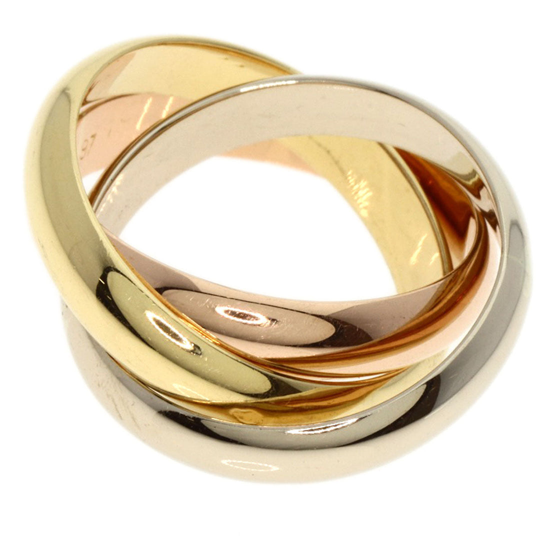 CARTIER Ring K18YG , K18WG gold Trinity #50 Women Used Authentic