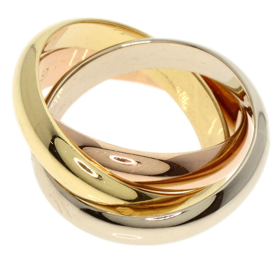 CARTIER Ring K18YG , K18WG gold Trinity #50 Women Used Authentic