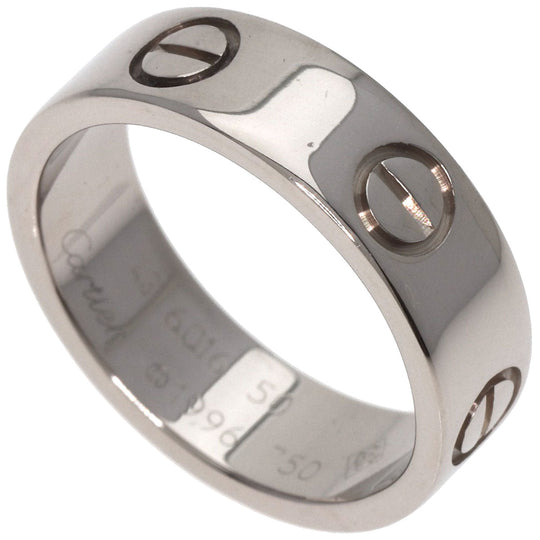 CARTIER Ring K18WG Silver Love Ring #50 Women Used Authentic