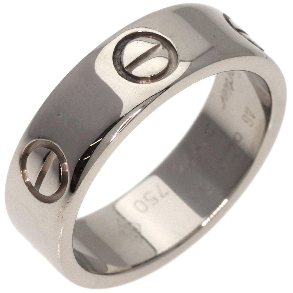 CARTIER Ring K18WG Silver Love Ring #50 Women Used Authentic