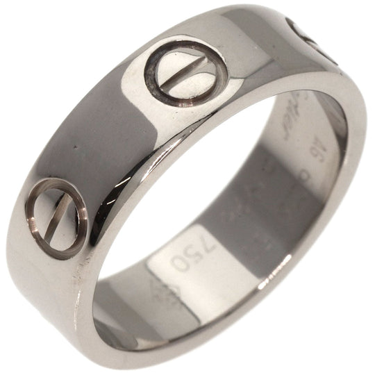 CARTIER Ring K18WG Silver Love Ring #50 Women Used Authentic