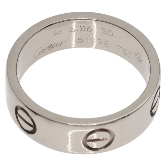 CARTIER Ring K18WG Silver Love Ring #50 Women Used Authentic